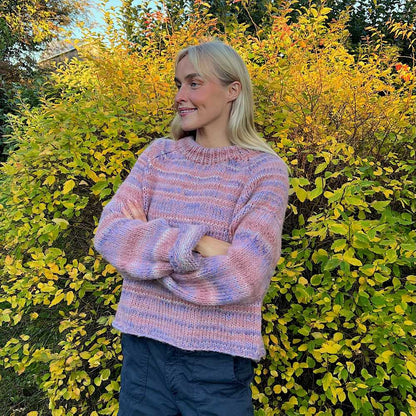 Strikk The Look: Øyunn rosa sløyfe raglan-genser