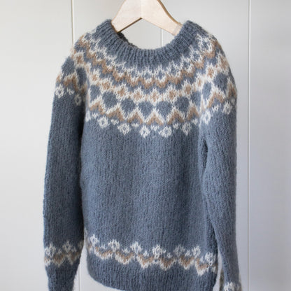 Strikk The Look: Dolomitt-genser barn gråblå