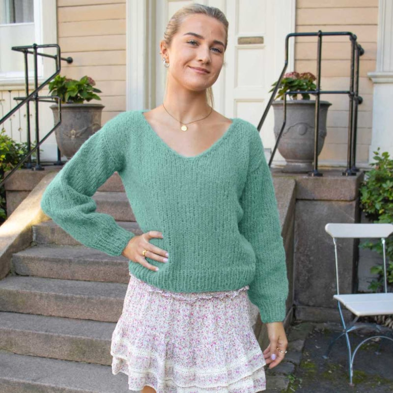 Strikk The Look: Amanda-genser lys sjøgrønn