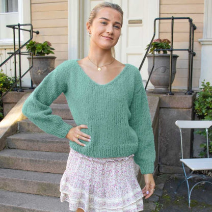Strikk The Look: Amanda-genser lys sjøgrønn
