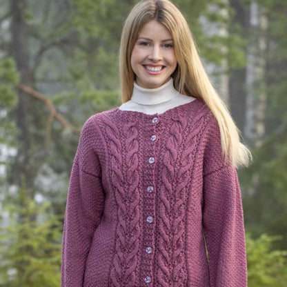 Strikk The Look: Rilja cardigan mørk rose