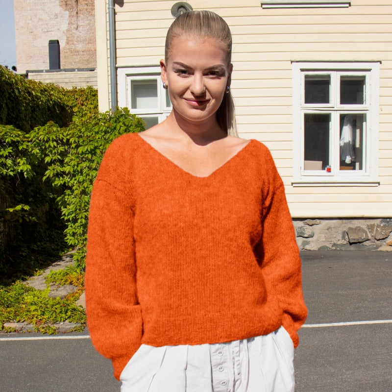 Strikk The Look: Amanda-genser oransje