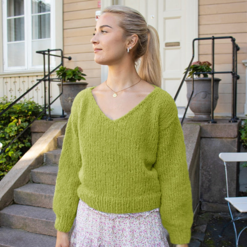 Strikk The Look: Amanda-genser pæregrønn