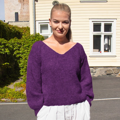 Strikk The Look: Amanda-genser purpur