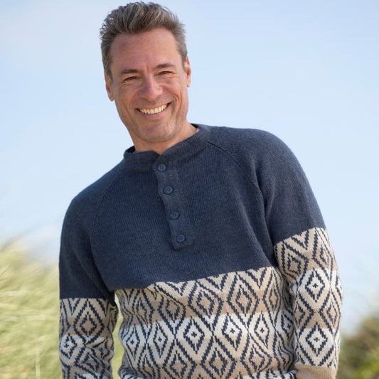 Strikk The Look: Andy-genser jeansblå