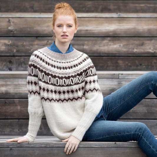 Strikk The Look: Anna-genser beige