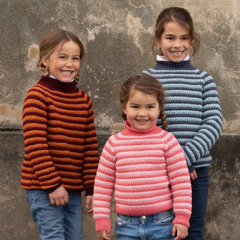 Strikk The Look: Chilii-genser barn mørk burgunder