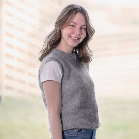 Strikk The Look: Clara-vest grå