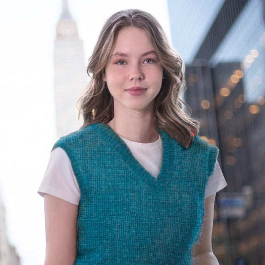 Strikk The Look: Clara-vest turkis