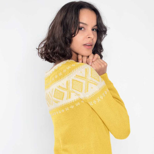 Strikk The Look: Cortina-genser gul