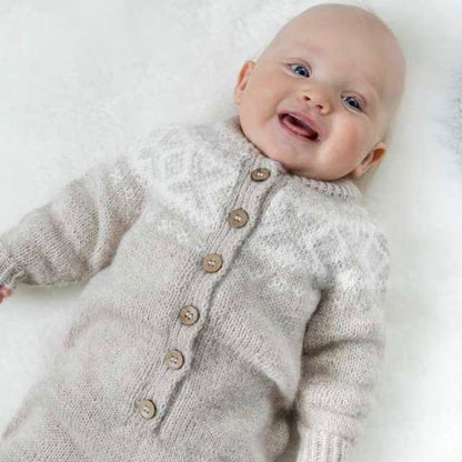 Strikk The Look: Cortina heldress baby beige/hvit