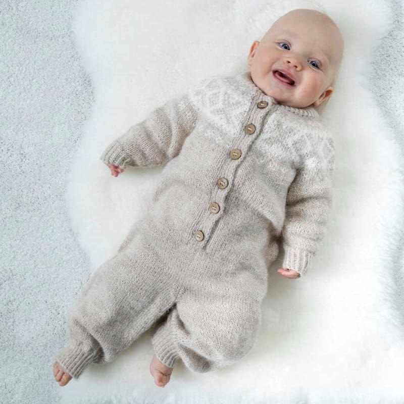 Strikk The Look: Cortina heldress baby beige/hvit