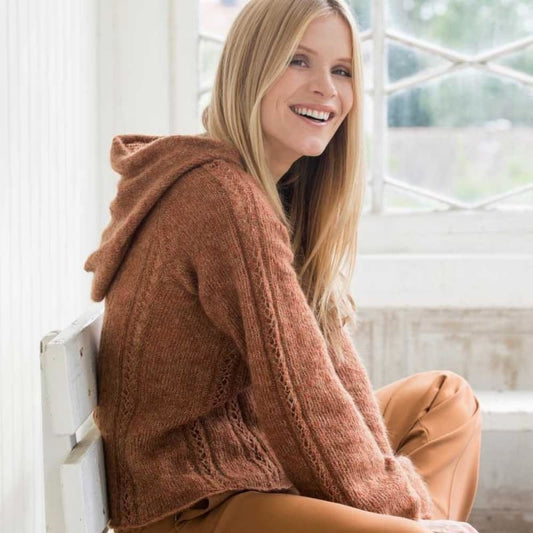 Strikk The Look: Dentelle-hettegenser rust