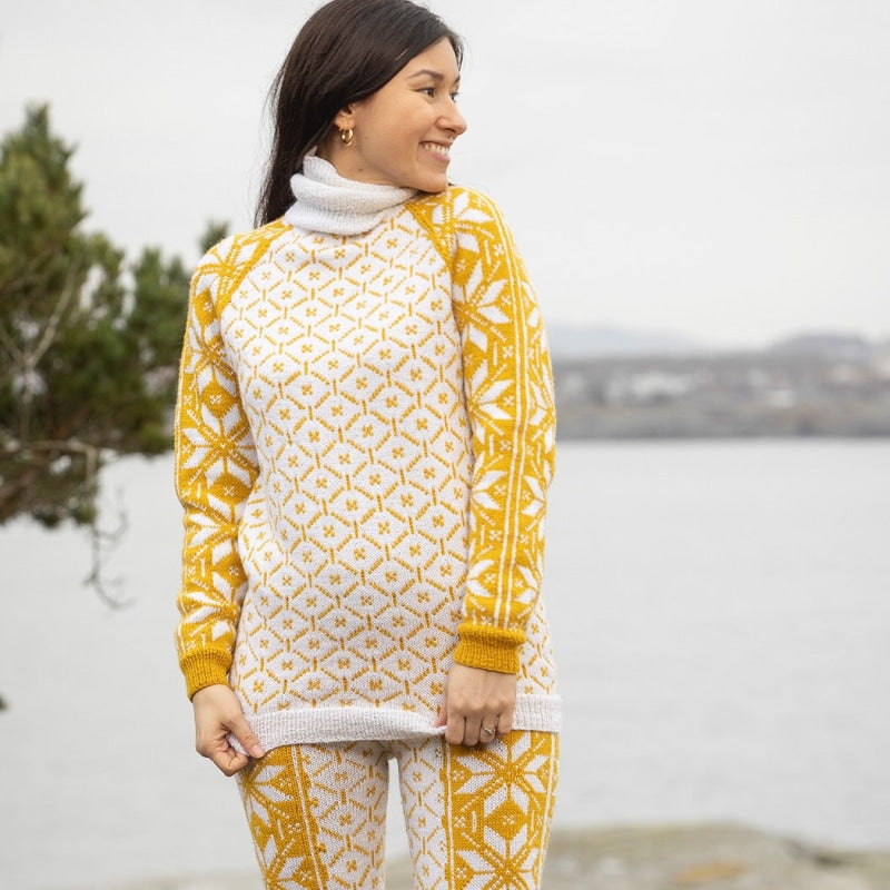 Strikk The Look: Ellinor bukse og genser gul Frøya