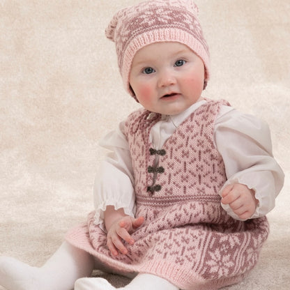 Strikk The Look: Ellinor kjole og skaut rosa/gammelrosa