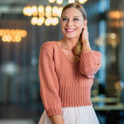 Strikk The Look: Fiol-genser aprikos