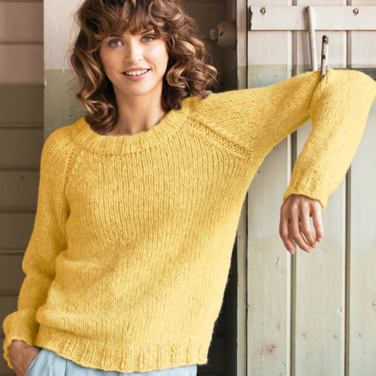Strikk The Look: Gaia-genser gul