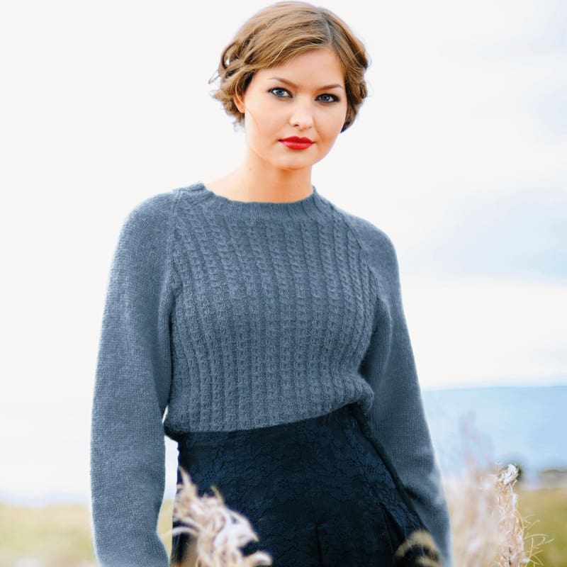 Strikk The Look: Augusta-genser med raglanfelling denim