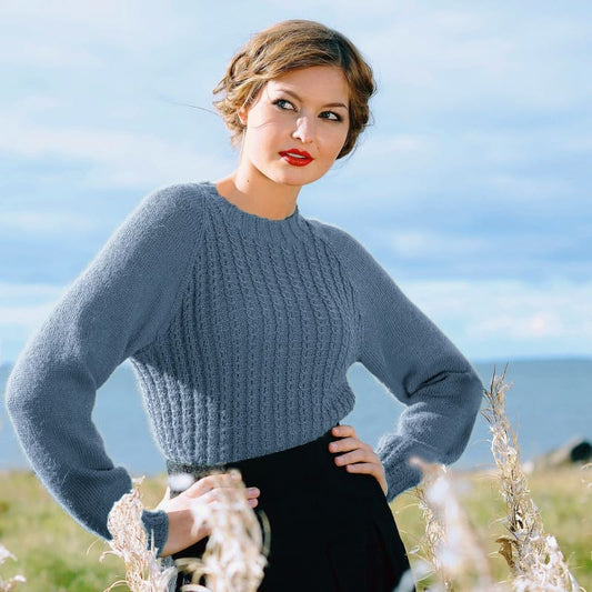 Strikk The Look: Augusta-genser med raglanfelling denim