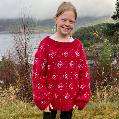 Strikk The Look: Hazel-genser rød barn