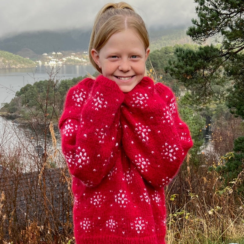 Strikk The Look: Hazel-genser rød barn