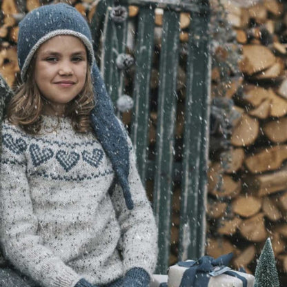 Strikk The Look: Hjerte-genser barn grå