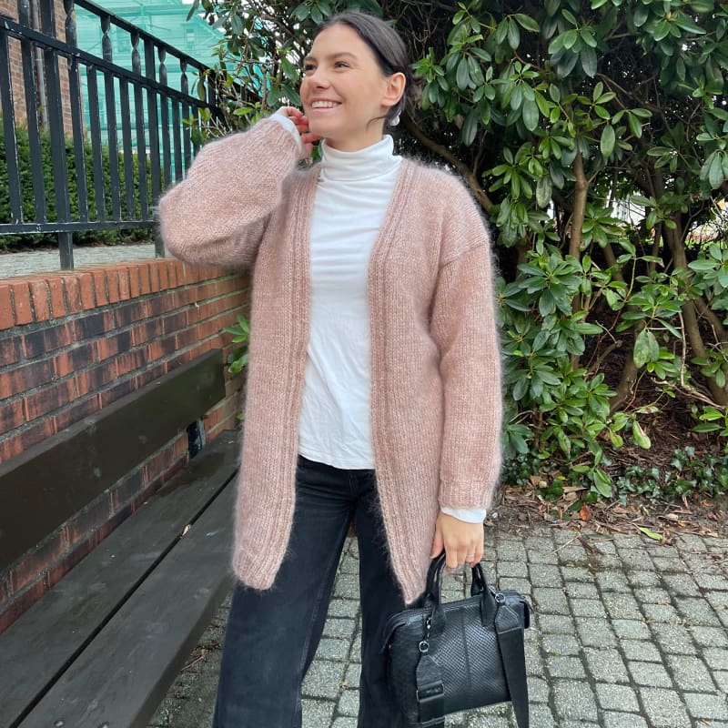 Strikk The Look: Iben cardigan m/belte beige