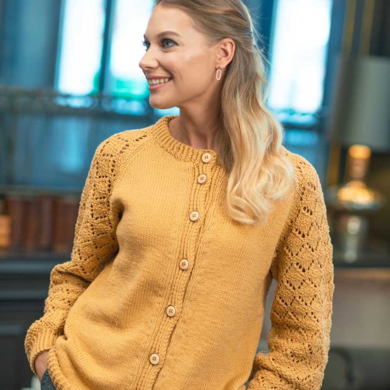 Strikk The Look: Lilje-jakke maisgul