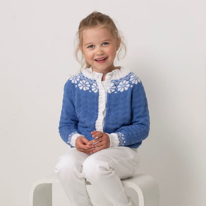 Strikk The Look: Lydia-jakke barn kongeblå