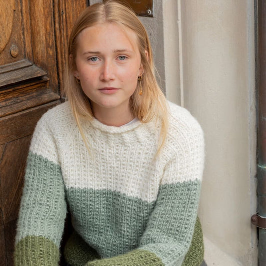 Strikk The Look: Lyra-genser grønn natur