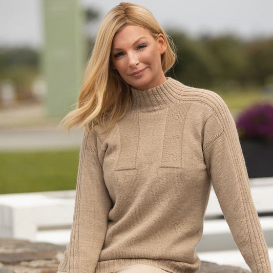 Strikk The Look: Mine-genser beige