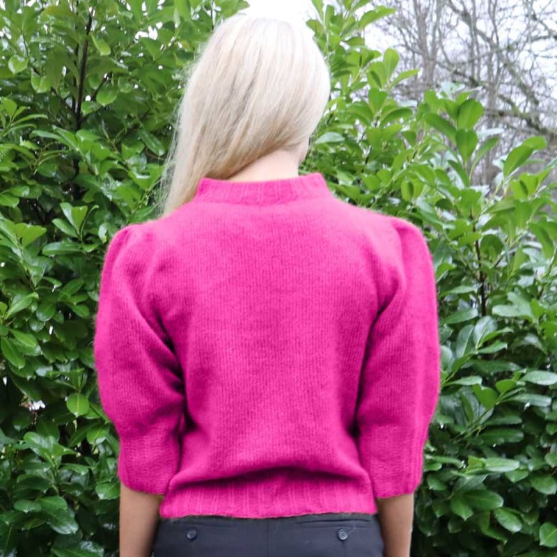 Strikk The Look: Misty-jumper pink 3/4 erm