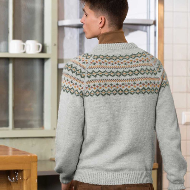 Strikk The Look: Oder-genser lys grå melert (solid)