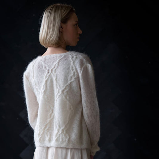 Strikk The Look: Odette-cardigan hvit