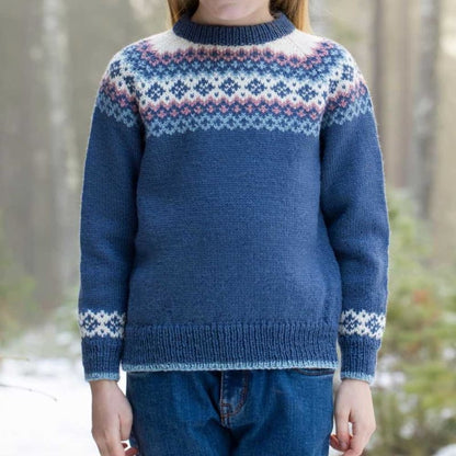 Strikk The Look: Rikke-genser barn denim