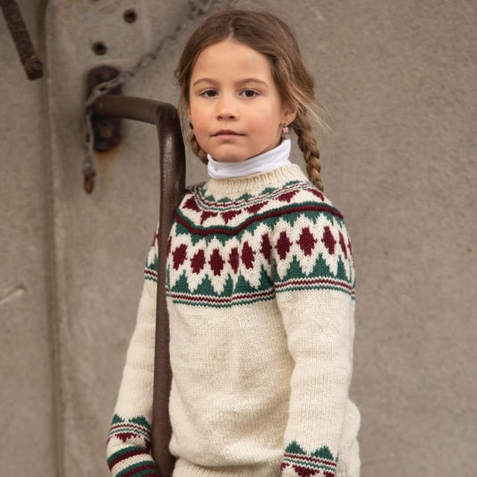 Strikk The Look: Rosmarin-genser barn natur