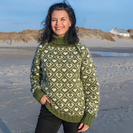 Strikk The Look: Sammen-genser oliven