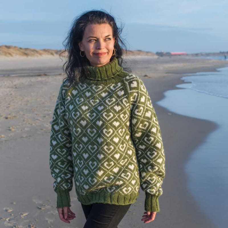 Strikk The Look: Sammen-genser oliven