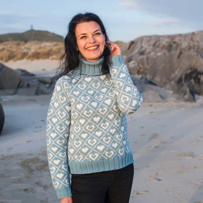 Strikk The Look: Sammen-genser sjøgrønn