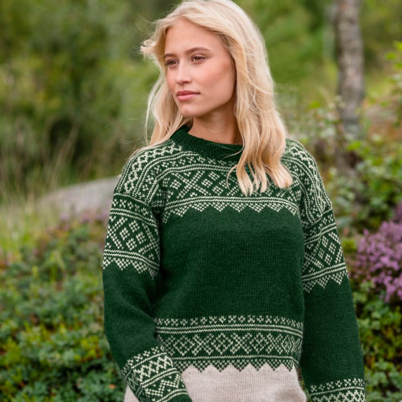 Strikk The Look: Setesdal-genser grønn