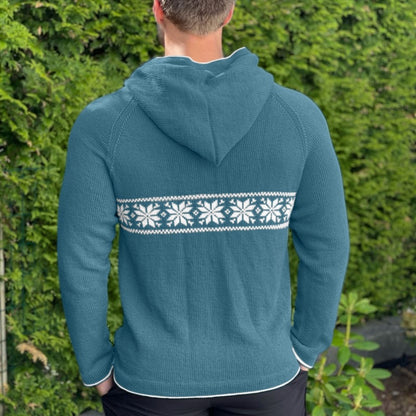 Strikk The Look: Sindre-genser med hette petrol