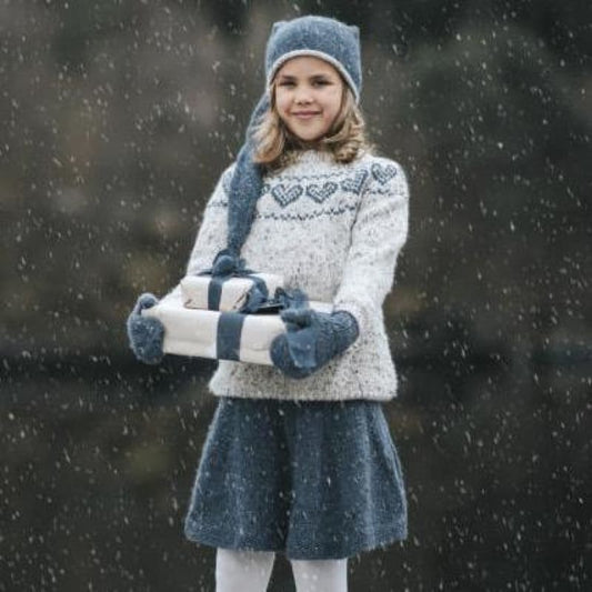 Strikk The Look: Snurreskjørt barn blå