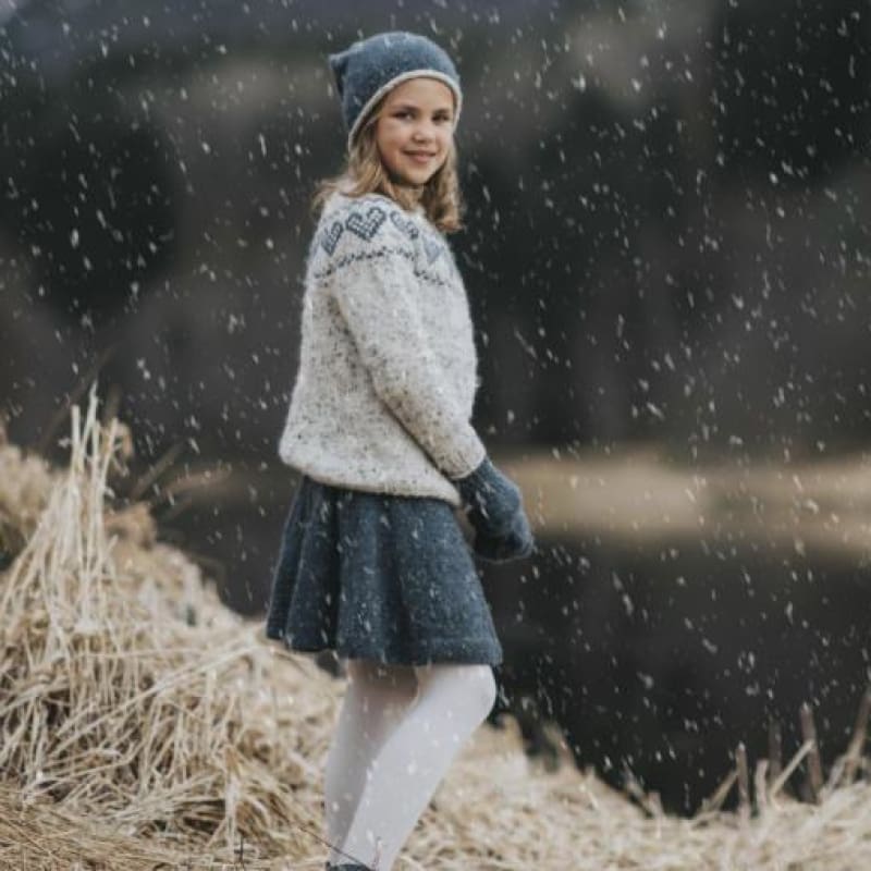 Strikk The Look: Snurreskjørt barn blå