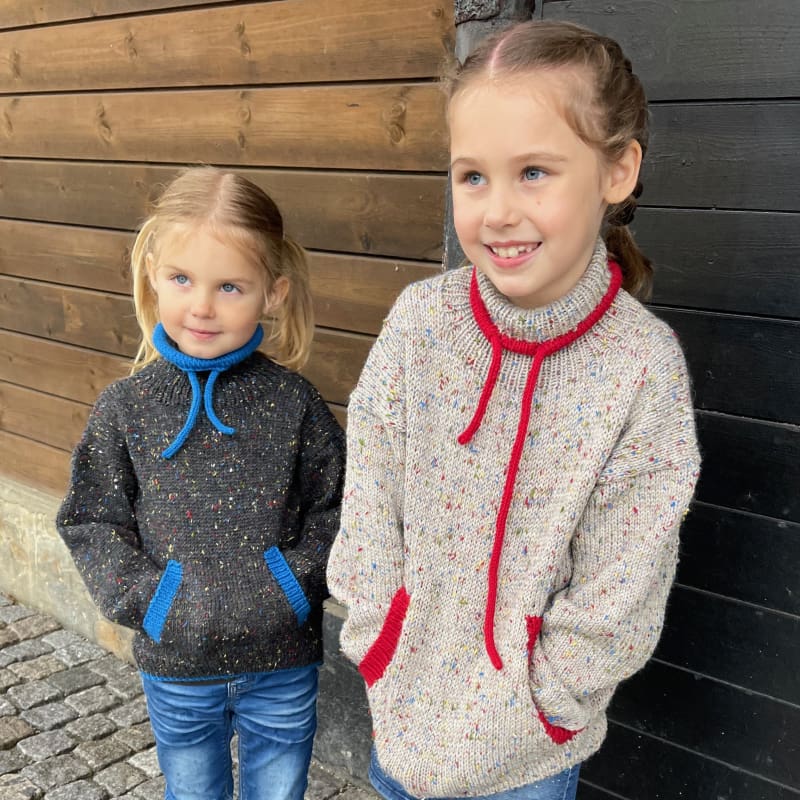 Strikk The Look: Sofus og Sophia-genser lys grå tweed