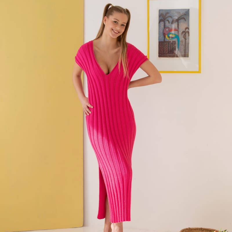 Strikk The Look: Soling-kjole rosa