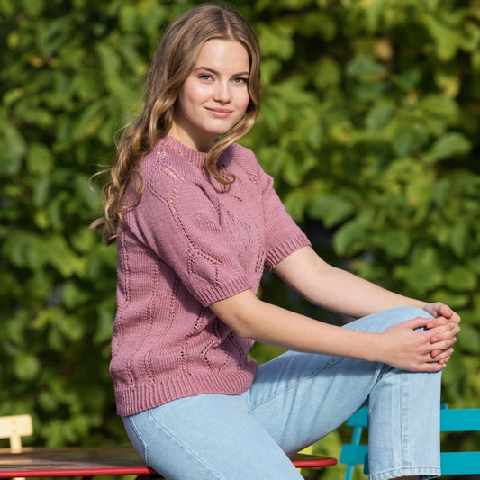 Strikk The Look: Solrun-genser dus rosa