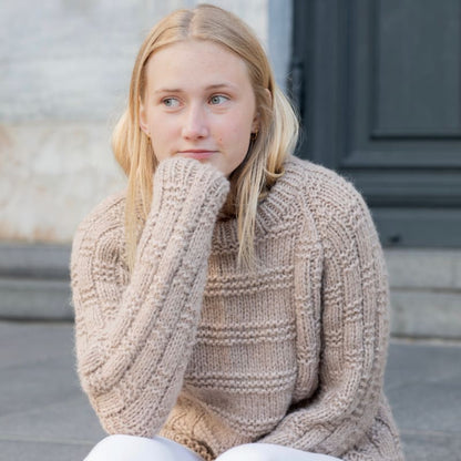 Strikk The Look: Stella-Genser beige