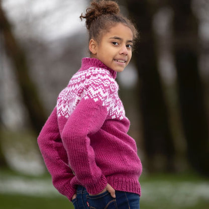 Strikk The Look: Stølen-genser Barn cerise