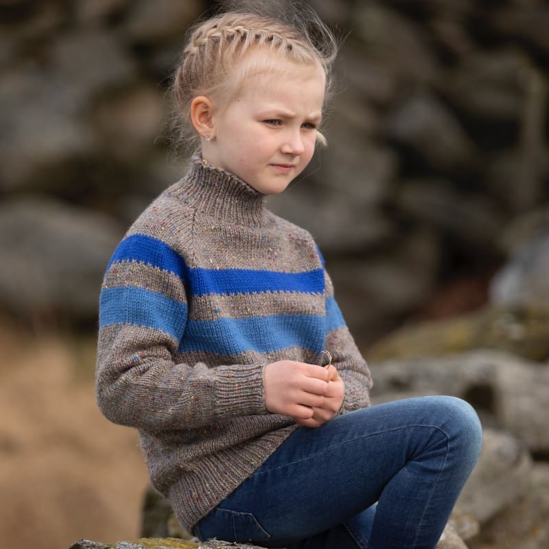 Strikk The Look:  Sukat-genser barn grå