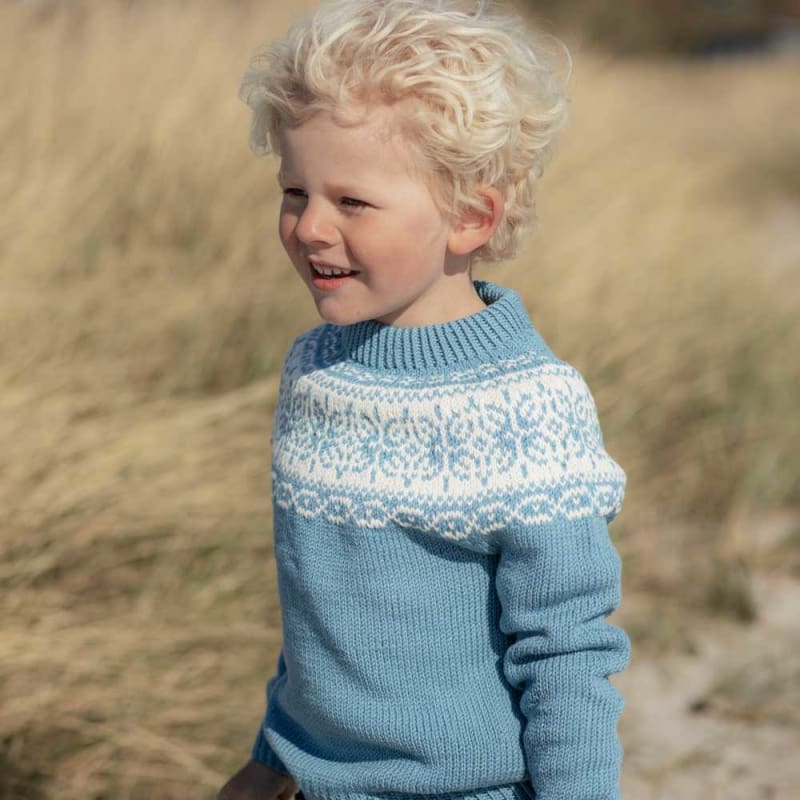Strikk The Look: Tyri-genser barn dus sjøgrønn